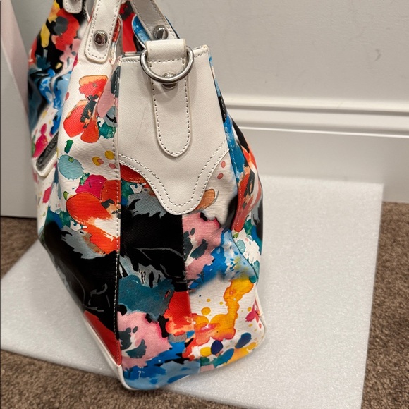 Sharif floral paint splatter shoulder bag purse - Picture 3 of 16